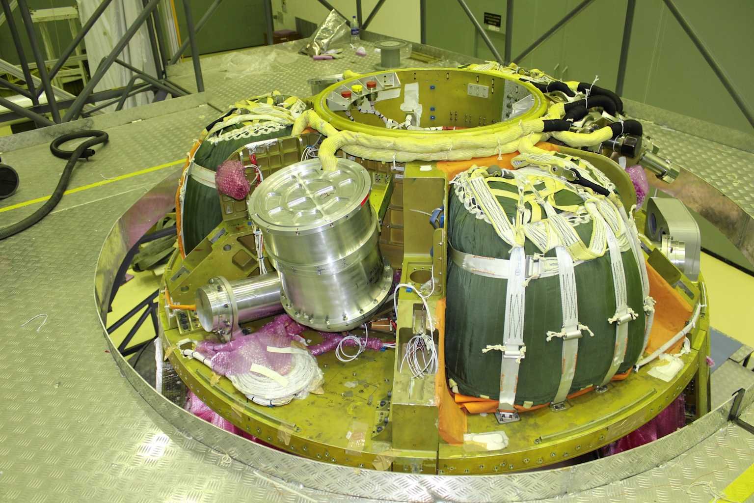 Crew module test vehicle of ISRO's Gaganyaan mission under preparation in assembly environment